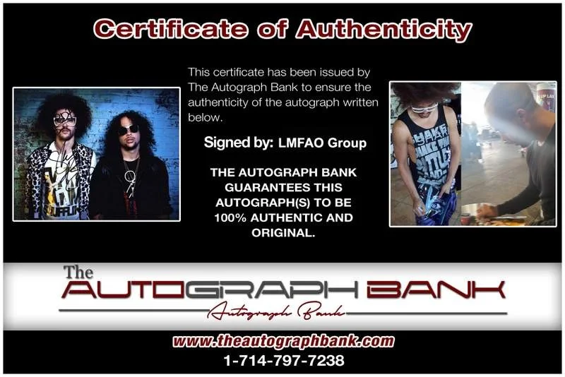 Lmfao — Lmfao Group authentic signed rap 8x10 photo W/Certificate Autographed (A0001), image 2