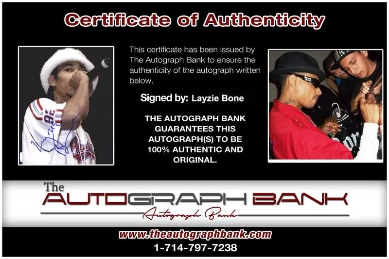 Layzie Bone — Layzie Bone Thugs N Harmony signed rap 8x10 photo W/Cert Autographed (A0837), изображение 2