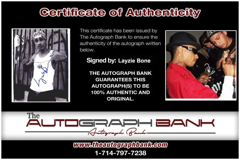 Layzie Bone — Layzie Bone Thugs N Harmony signed rap 8x10 photo W/Cert Autographed (A0828), изображение 2