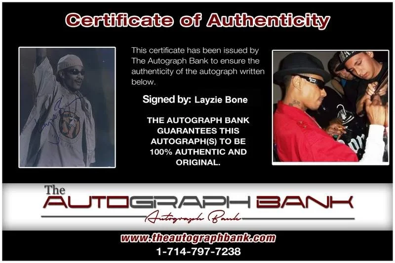 Layzie Bone — Layzie Bone Thugs N Harmony signed rap 8x10 photo W/Cert Autographed (A0799), image 2