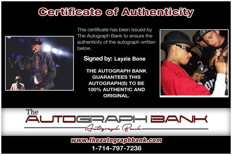 Layzie Bone — Layzie Bone Thugs N Harmony signed rap 8x10 photo W/Cert Autographed (A0814), изображение 2
