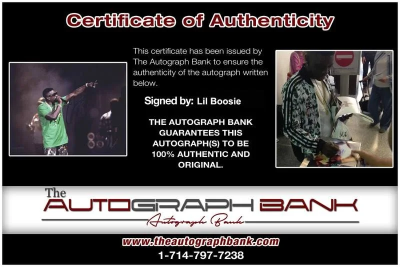 Lil Boosie — Trill ENT Lil Boosie signed rap 8x10 photo W/Certificate Autographed (A0856), image 2