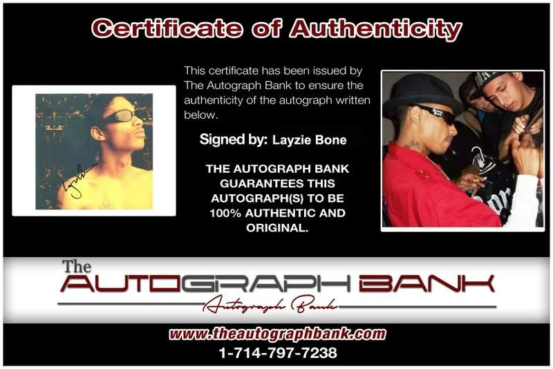 Layzie Bone — Layzie Bone Thugs N Harmony signed rap 8x10 photo W/Cert Autographed (A0816), изображение 2