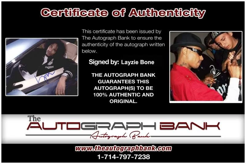 Layzie Bone — Layzie Bone Thugs N Harmony signed rap 8x10 photo W/Cert Autographed (A0834), image 2