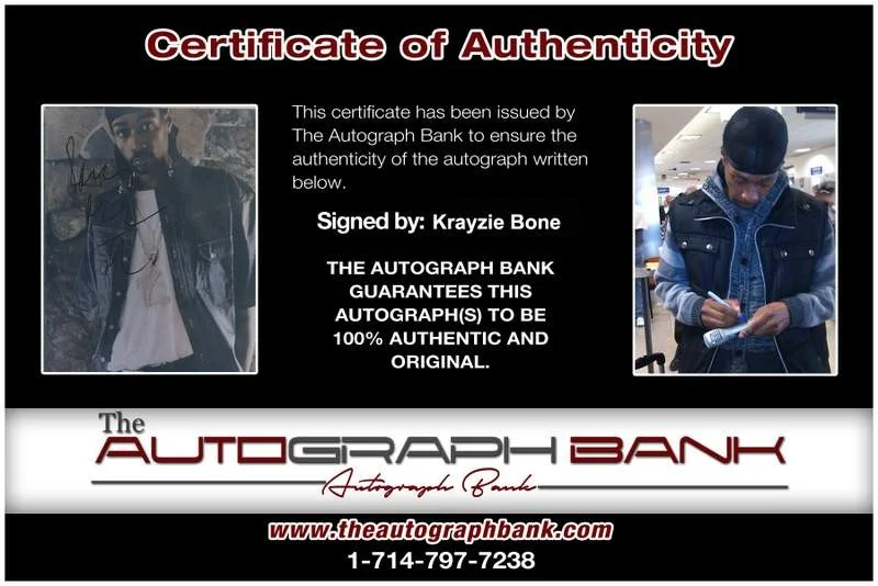 Krayzie Bone — Thugs N Harmony Krayzie Bone signed rap 8x10 photo W/Cert Autographed (A0694), image 2
