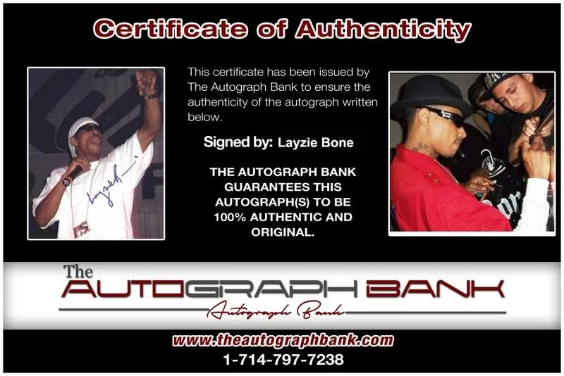 Layzie Bone — Layzie Bone Thugs N Harmony signed rap 8x10 photo W/Cert Autographed (A0803), image 2