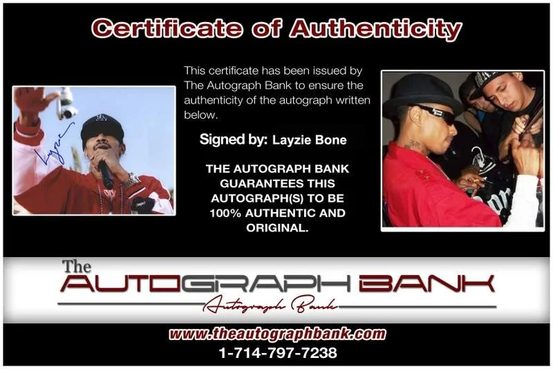 Layzie Bone — Layzie Bone Thugs N Harmony signed rap 8x10 photo W/Cert Autographed (A0826), изображение 2