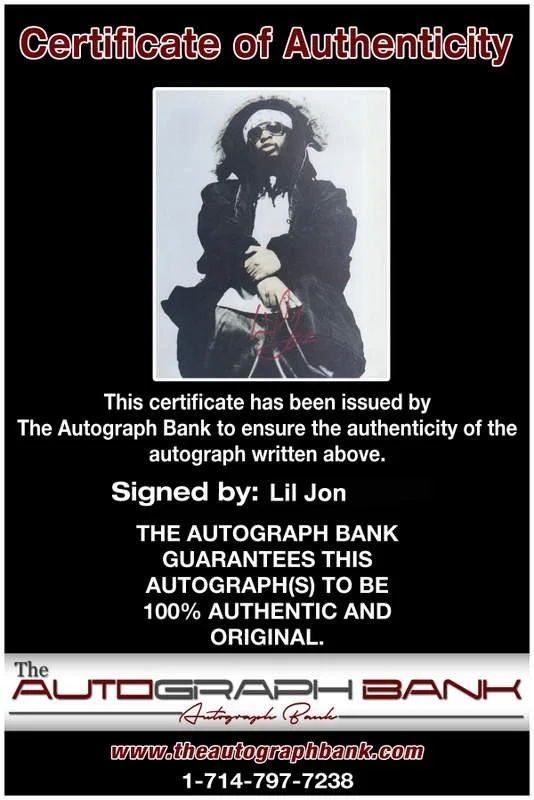 Lil Jon — Lil Jon authentic signed rap 8x10 photo W/Certificate Autographed (A0865), image 2