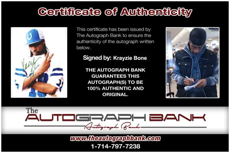 Krayzie Bone — Thugs N Harmony Krayzie Bone signed rap 8x10 photo W/Cert Autographed (A0739), изображение 2