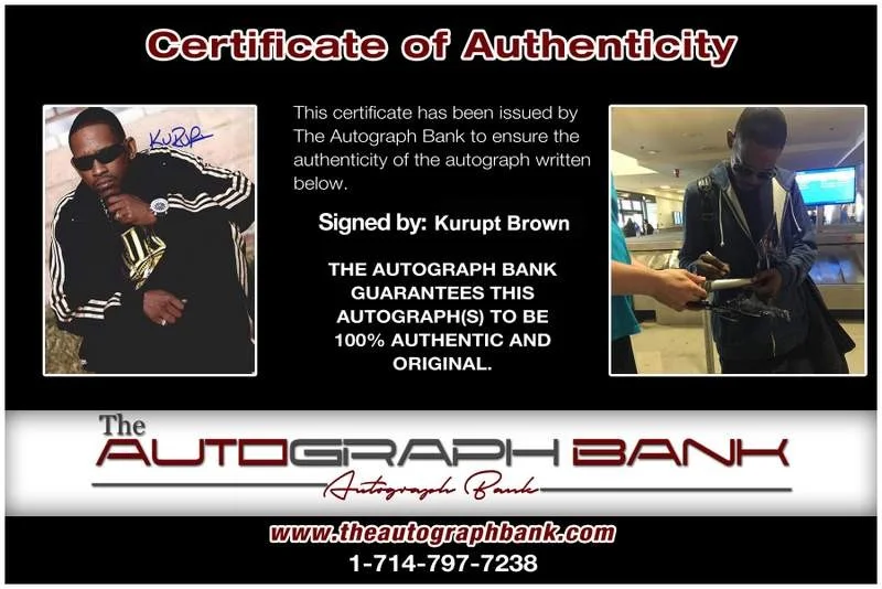 Kurupt — Death Row Kurupt authentic signed rap 8x10 photo W/Certificate Autographed A0753, изображение 2