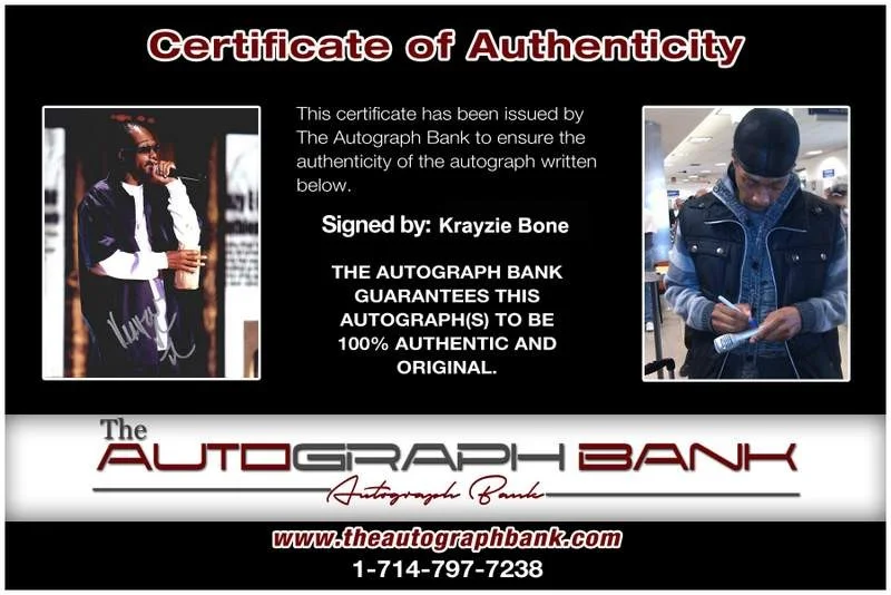 Krayzie Bone — Thugs N Harmony Krayzie Bone signed rap 8x10 photo W/Cert Autographed (A0722), изображение 2