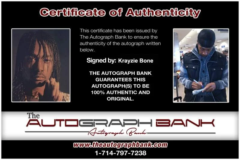 Krayzie Bone — Thugs N Harmony Krayzie Bone signed rap 8x10 photo W/Cert Autographed (A0693), изображение 2