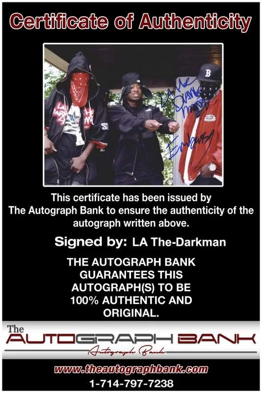 La The Darkman — La The-Darkman authentic signed rap 8x10 photo W/Certificate Autographed (A0779), изображение 2