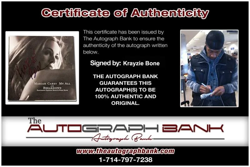 Krayzie Bone — Bone Thugs N Harmony Krayzie Bone signed Break Down CD booklet W/Certificate, image 2