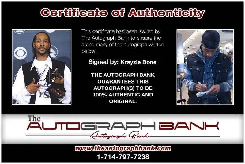 Krayzie Bone — Thugs N Harmony Krayzie Bone signed rap 8x10 photo W/Cert Autographed (A0718), изображение 2