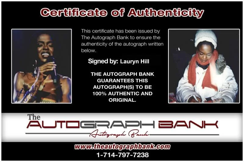 Lauryn Hill — Fugees Lauryn Hill signed rap 8x10 photo W/Certificate Autographed (A0790), изображение 2
