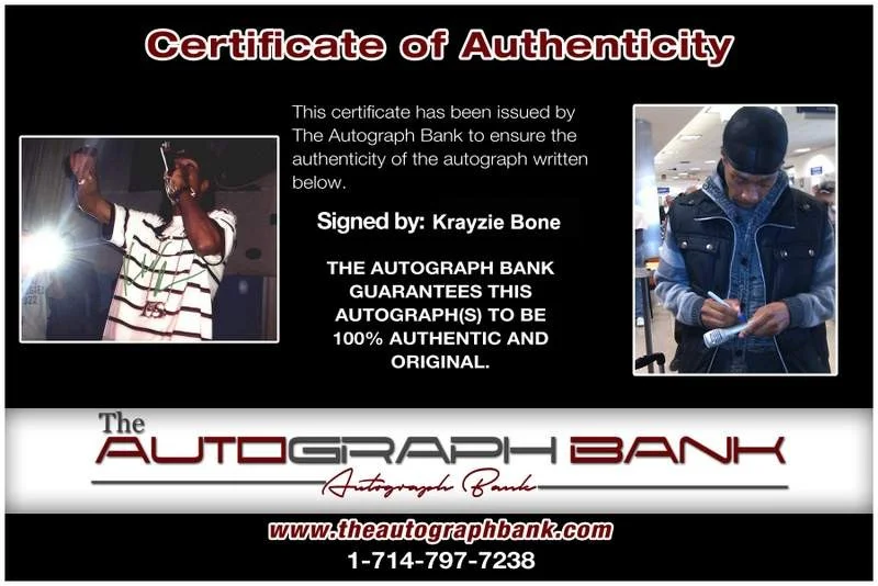 Krayzie Bone — Thugs N Harmony Krayzie Bone signed rap 8x10 photo W/Cert Autographed (A0740), изображение 2