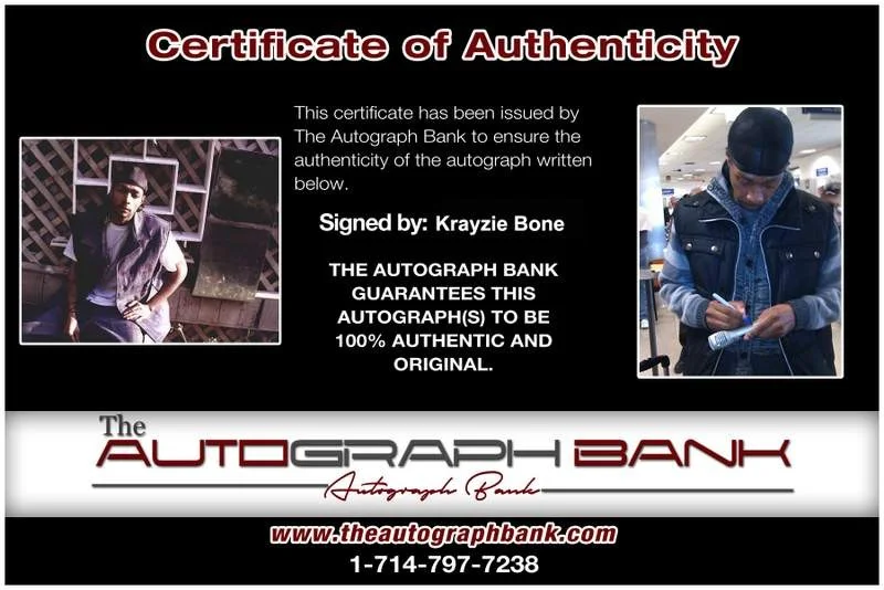 Krayzie Bone — Thugs N Harmony Krayzie Bone signed rap 8x10 photo W/Cert Autographed (A0738), изображение 2