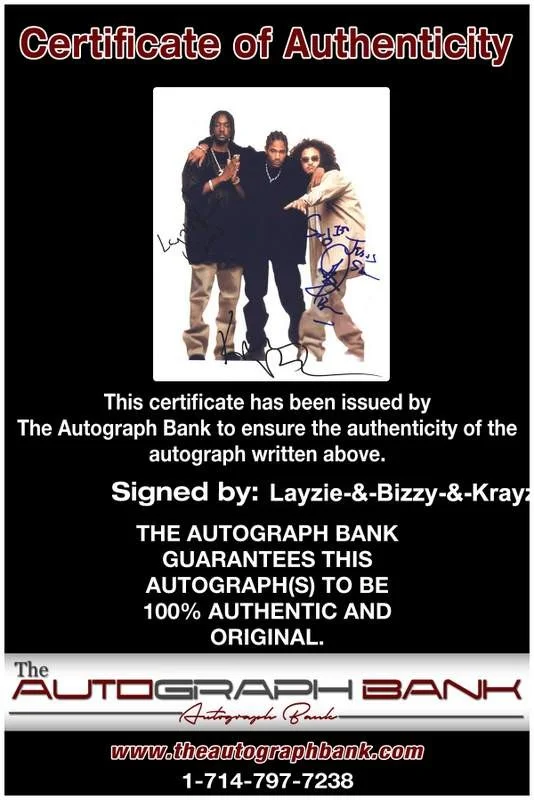 Layzie, Bizzy, Krayzie Bone — Layzie Bizzy Thugs N Harmony Krayzie signed rap 8x10 photo W/Cert Autograph 0791, изображение 2