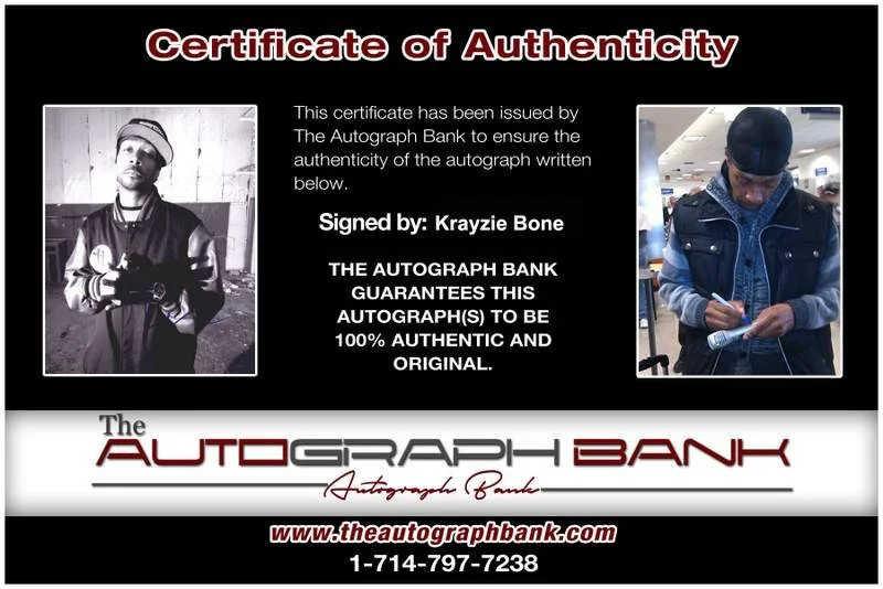Krayzie Bone — Thugs N Harmony Krayzie Bone signed rap 8x10 photo W/Cert Autographed (A0742), изображение 2