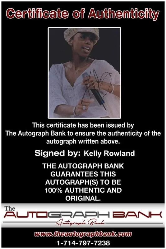 Kelly Rowland — Kelly Rowland authentic signed rap 8x10 photo W/Certificate Autographed (A0646), изображение 2