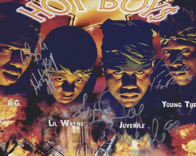 Hot Boys — CMR Hot Boys Turk Juvenile BG signed rap 8x10 photo W/Cert Autographed (A0542)