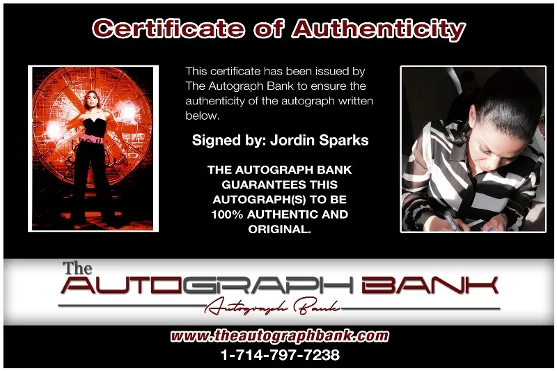 Jordin Sparks — Jordin Sparks authentic signed RAPPER 8x10 photo W/Certificate Autographed 125-b, изображение 2