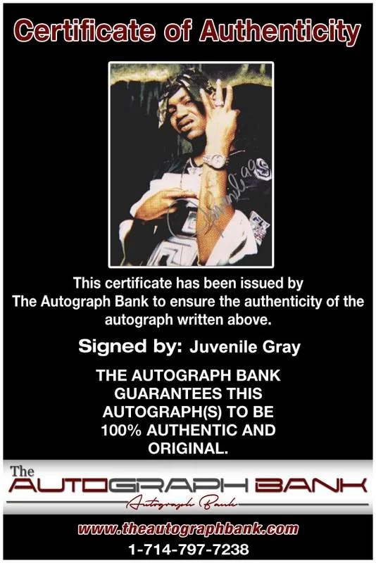 Juvenile — Hot Boys Juvenile authentic signed rap 8x10 photo W/Certificate Autographed 0639, изображение 2