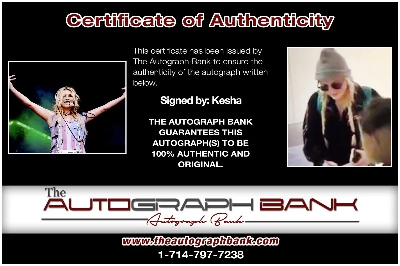 Kesha — Kesha authentic signed RAPPER 8x10 photo W/ Certificate Autographed (26-i), изображение 2