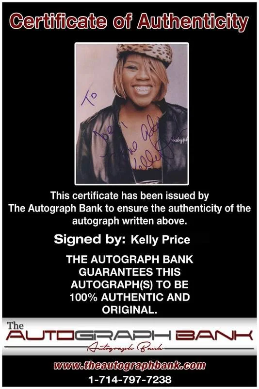 Kelly Price — Kelly Price authentic signed rap 8x10 photo W/Certificate Autographed (A0644), image 2