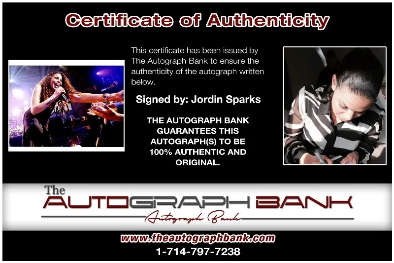 Jordin Sparks — Jordin Sparks authentic signed RAPPER 8x10 photo W/Certificate Autographed 125-a, изображение 2