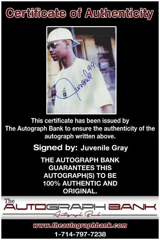 Juvenile — Hot Boys Juvenile authentic signed rap 8x10 photo W/Certificate Autographed 0636, image 2
