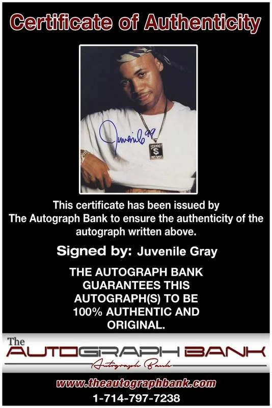 Juvenile — Hot Boys Juvenile authentic signed rap 8x10 photo W/Certificate Autographed 0635, изображение 2