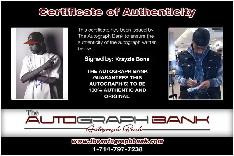 Krayzie Bone — Thugs N Harmony Krayzie Bone signed rap 8x10 photo W/Cert Autographed (A0743), image 2