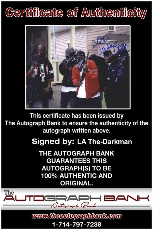 La The Darkman — La The-Darkman authentic signed rap 8x10 photo W/Certificate Autographed (A0780), изображение 2