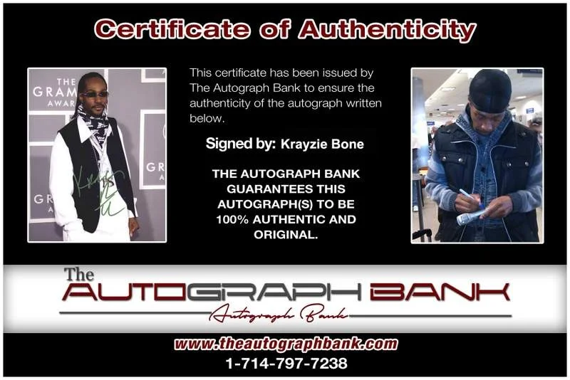 Krayzie Bone — Thugs N Harmony Krayzie Bone signed rap 8x10 photo W/Cert Autographed (A0702), изображение 2
