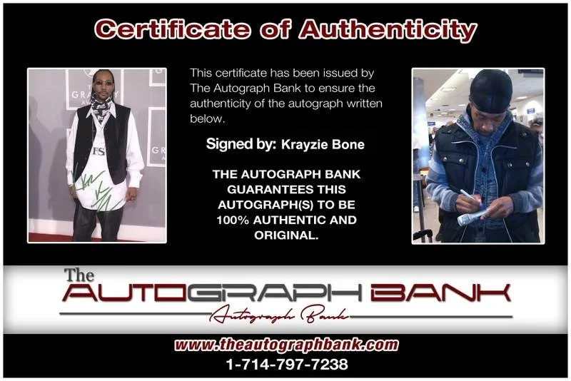 Krayzie Bone — Thugs N Harmony Krayzie Bone signed rap 8x10 photo W/Cert Autographed (A0698), изображение 2