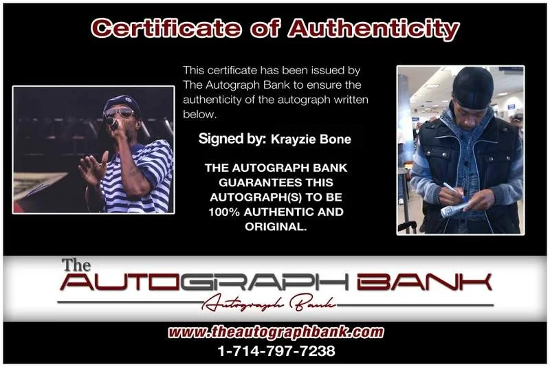 Krayzie Bone — Thugs N Harmony Krayzie Bone signed rap 8x10 photo W/Cert Autographed (A0733), изображение 2