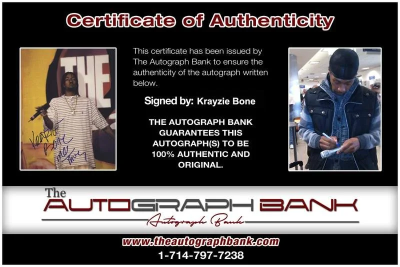 Krayzie Bone — Mo Thugs Krayzie Bone signed rap 8x10 magazine page W/Certificate Autographed 19, изображение 2
