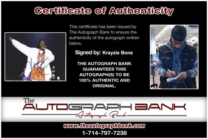 Krayzie Bone — Thugs N Harmony Krayzie Bone signed rap 8x10 photo W/Cert Autographed (A0734), изображение 2