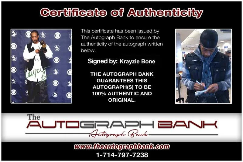 Krayzie Bone — Thugs N Harmony Krayzie Bone signed rap 8x10 photo W/Cert Autographed (A0699), изображение 2