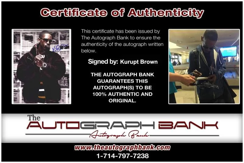 Kurupt — Death Row Kurupt authentic signed rap 8x10 photo W/Certificate Autographed A0758, изображение 2