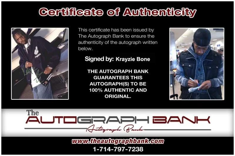 Krayzie Bone — Thugs N Harmony Krayzie Bone signed rap 8x10 photo W/Cert Autographed (A0703), изображение 2