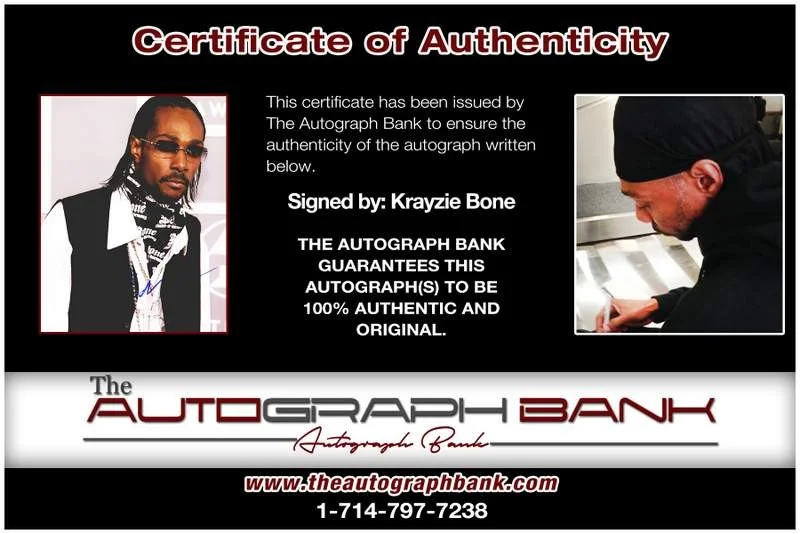 Krayzie Bone — Bone Thugs N Harmony Krayzie Bone authentic signed 8x10 photo |CERT A00635, image 2
