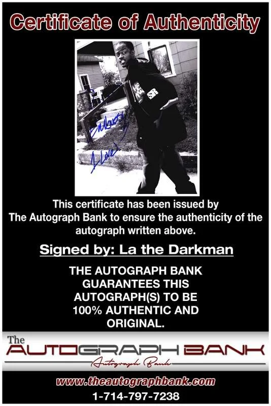 La the Darkman — La the Darkman authentic signed rap 8x10 photo W/Cert Autographed A00631, image 2