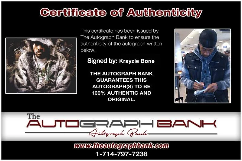 Krayzie Bone — Thugs N Harmony Krayzie Bone signed rap 8x10 photo W/Cert Autographed (A0701), изображение 2