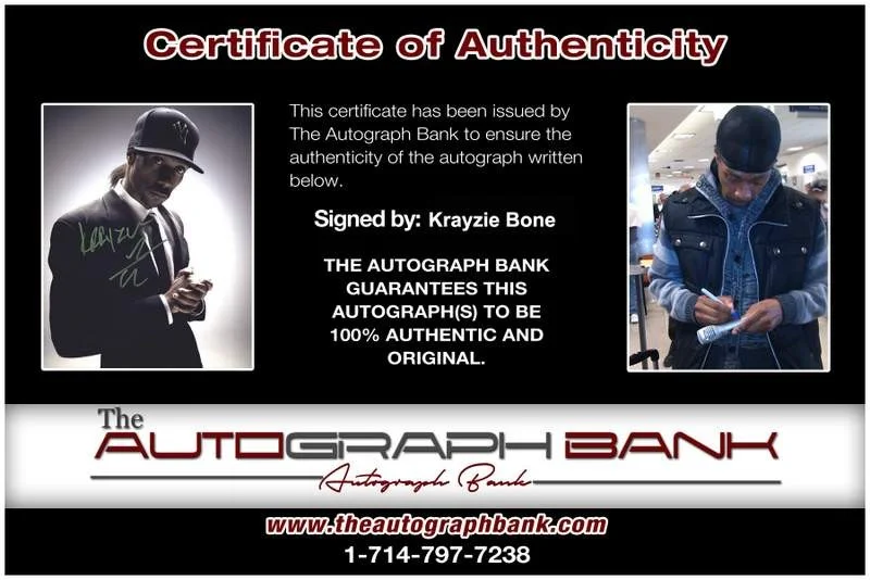 Krayzie Bone — Thugs N Harmony Krayzie Bone signed rap 8x10 photo W/Cert Autographed (A0700), изображение 2