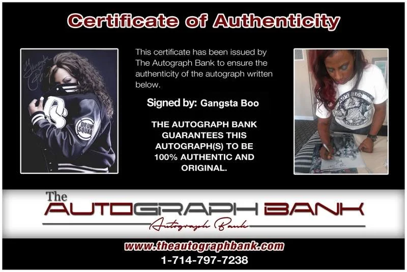 Gangsta Boo — Three Six Mafia Gangsta Boo signed rap 8x10 photo W/Certificate Autographed 0449, image 2