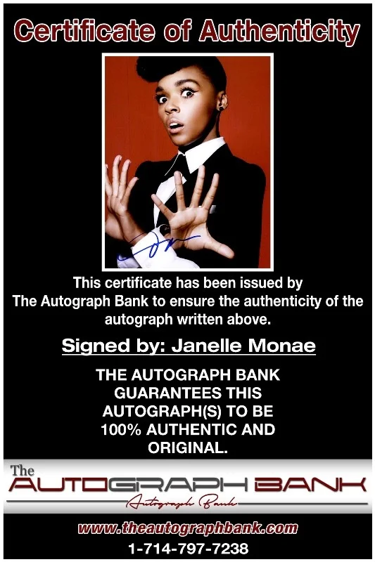 Janelle Monae — Janelle Monae authentic signed RAPPER 8x10 photo W/ Certificate Autographed 26-e, image 2
