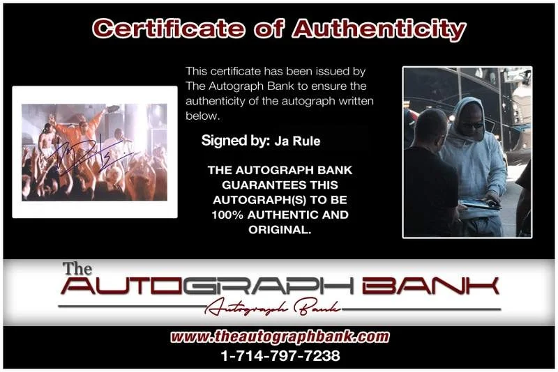 Ja Rule — Murder Inc Ja Rule authentic signed rap 8x10 photo W/Cert Autographed (A0587), изображение 2